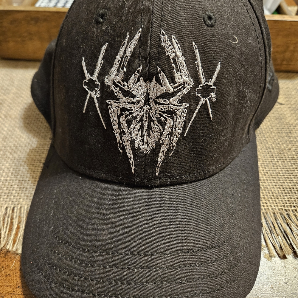 Black Cap with Spider Design